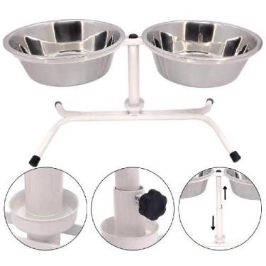 Imagem de Comedouro Pet Duplo Tigela Inox 2.300ml - FERCAR