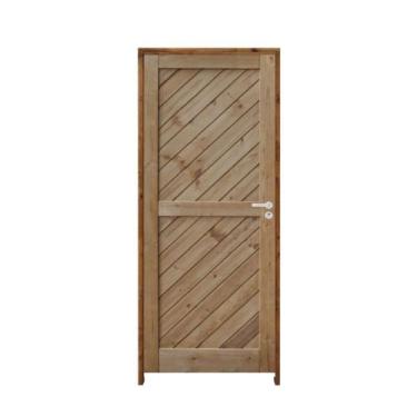 Imagem de Porta Mexicana Diagonal Pinus 92 x 2.10 Batente Ecológico 14CM Fechadu