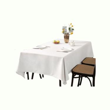 Imagem de Toalha de Mesa Oxford Retangular, 145x140cm, 4 Lugares, Branco