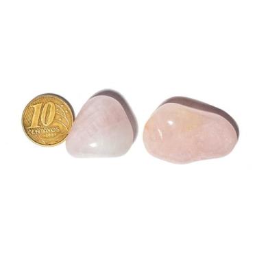 Imagem de 02 Quartzo Rosa Rolado Pedra Do Amor Tamanho Médio Natural - Cristaisd