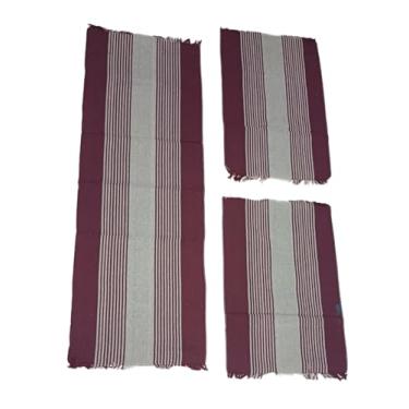Imagem de Conjunto passadeira kit 3 peças decoração de cozinha - tapete para cozinha com estampa | Passadeiras estampadas (VINHO)