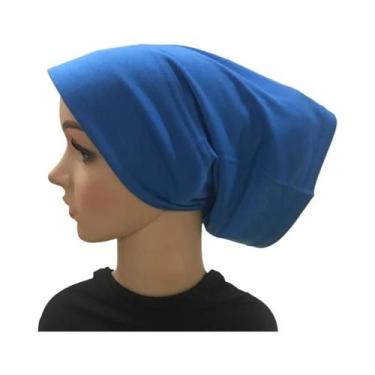 Imagem de Chapéu Tubular Feminino Hijab - Elástico, Cor Lisa e com Lenço de Pape