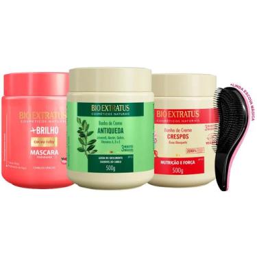 Imagem de Máscaras Bio Extratus Brilho Jaborandi Crespos 500g +Escova