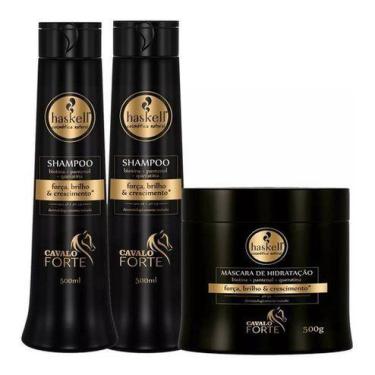 Imagem de Haskell Cosméticos Kit Cavalo Forte 500ml 2 Shampoos Máscara