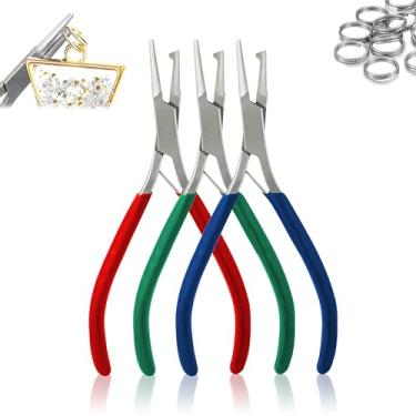 Imagem de OdontoMed2011 Conjunto de 3 peças de alicates de anel dividido para fabricação de joias, alicate de abertura de anel de salto para abrir anel dividido ou chaveiro, ferramentas de abertura para reparo