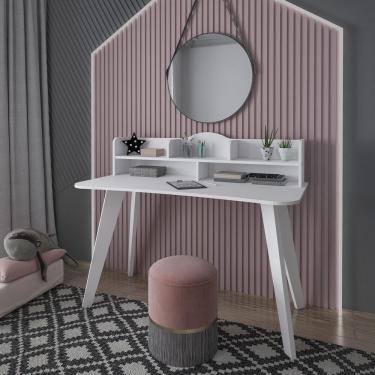 Imagem de Escrivaninha Retrô 120Cm Multimóveis Cr25210 Branca Branco