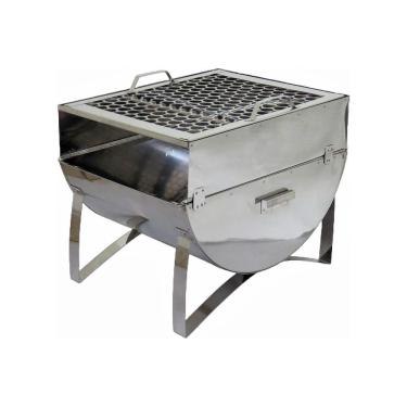Imagem de Churrasqueira Campeira Em Aço Inox Com Grelha 40x35x33cm
