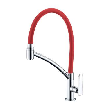 Imagem de Torneira Lorenzetti Lorenchef 1167 R81 Com Bica Móvel De Bancada Vermelha