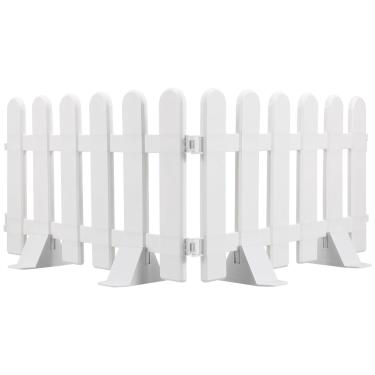 Imagem de Milisten Peças De Cerca Estacas Plástico Com Base Para Jardim, Portões Entrada Garagem Jardim Frontal, Gramado, Canteiros Flores, Decoração Quintal, Branco