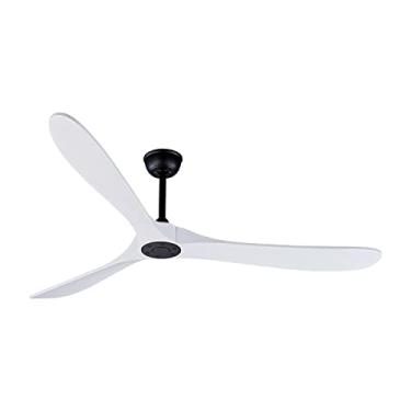 Imagem de Bigzone Ventilador De Teto Grande Branco 70" Com Controle Remoto, Motor Cc Silencioso E Econômico, 3 Lâminas Madeira Balsa, Reversíveis Para Ambientes Internos Externos