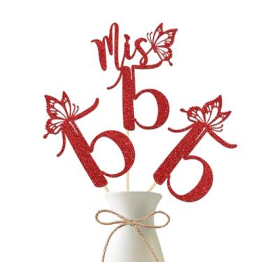 Imagem de LANKBACK Palitos Para Centro De Mesa Mis 15, Decorações Feliz Aniversário 15 Anos, Olá Cheers To Years Old, Suprimentos Festa Aniversário, 12 Peças, Vermelho…