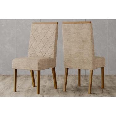Imagem de Cadeira de Cozinha Nina Kit 2 Un Nature/Linho Areia - Henn