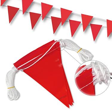 Imagem de NACARUM Caution Barricade Flags (corda de 408 pés) avisa sobre áreas perigosas, controle de tráfego. Marcação de locais de construção, andaimes, eventos esportivos, propriedade privada.