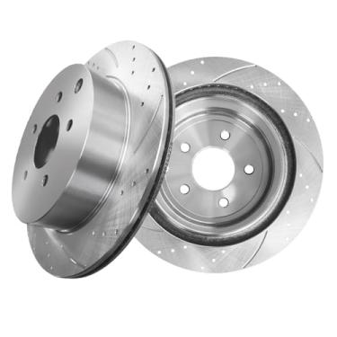 Imagem de PM Auto Substituição do rotor de freio perfurado traseiro para Nissan Pathfinder 13-20, 14-20 Infiniti QX60, 14-19 Q70, 14 15 17-19 21-23 Q50, 03-12 FX35,03-07 09-23 Murano, 11-12 3 M37 /M56,04-09 11