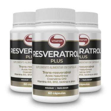 Imagem de Kit 3 Resveratrol Plus Vitafor 60 Cápsulas