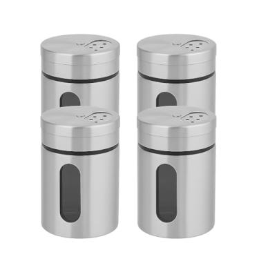 Imagem de Kit Saleiro E Paliteiro Em AçO Inox Vidro(KIT 4 UNIDADES)