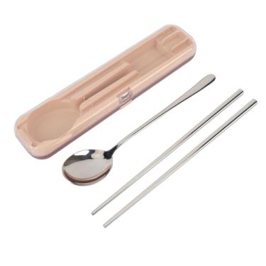 Imagem de Conjunto de colheres de pauzinhos de aço inoxidável, kit de utensílios de viagem, suprimentos de acampamento com um estojo portátil, pode ser lavado na lava-louças para refeições ao ar livre e em casa