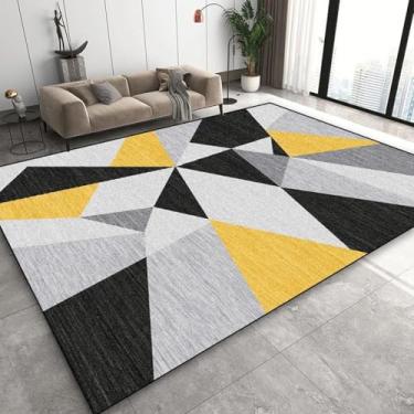 Imagem de Tapete geométrico moderno para sala de estar, decoração de luxo, mesas de centro, tapetes para sofá, área do quarto (3,2 x 5,2 pés (100 x 160 cm)/Flanela - 12)