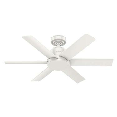 Imagem de Hunter Fan Company 59614 Hunter Kennicott Ventilador de teto externo interno com controle de parede, 44, branco fresco