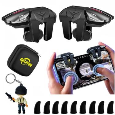 Imagem de Conjunto de gatilhos móveis PUBG 13 em 1, 4 controles de jogos para celular para PUBG/Fortnite/Call of Duty/Rules of Survival, Aim & Fire Trigger para iPhone e Android Phone (menino)
