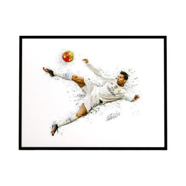 Imagem de Lionel Messi Mbappé Neymar Abstrato Aquarela Atleta Pintura Em Tela Ar