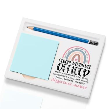 Imagem de School Resource Officer Office Supplies Sticky Note Holder Decor, School Resource Officer Thank You Appreciation Gifts for Women Self-Stick Note Pad Holders W2B27