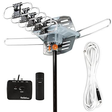 Imagem de Five Star Antena HDTV amplificada OTA de rotação de 360 graus motorizada externa de 150 milhas para suporte de 2 TVs - canais UHF/VHF/1080P controle remoto sem fio - cabo coaxial RG6 de 40 pés