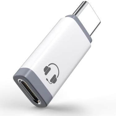 Imagem de FEIPUAUX Adaptador de áudio para iPhone 16, USB C macho para fêmea Lightning adaptador de áudio para iPhone 16/16Pro/15/15Pro, iPad Pro, iPad Air 6/5, MacBook (sem carga)