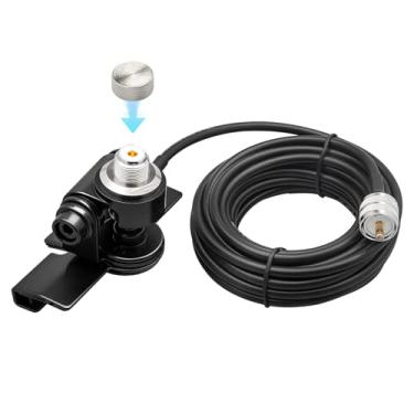 Imagem de Anina Suporte de montagem labial para antena de carro UHF PL259 macho para SO239 fêmea RG58 cabo para cabo de extensão para rádio móvel/rádio amador/rádio bidirecional