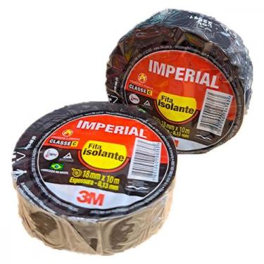 Imagem de Fita Isolante 3M Imperial 10M Preta - Kit C/10 Pecas, Preto