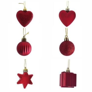 Imagem de Kit natalino vichy 24pcs - Niazitex, Vermelha