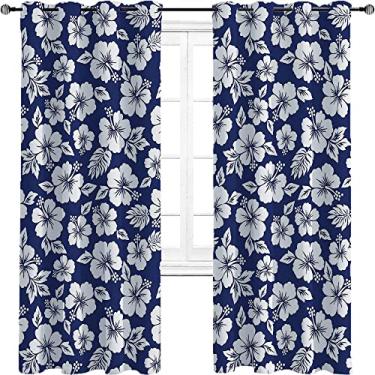 Imagem de Cortinas blackout Havaí – Cortinas de quarto e sala de estar com isolamento térmico, economia de energia e redução de ruído, 2 painéis por grupo são usados na sala de estar ou quarto, L 213 cm x C 236