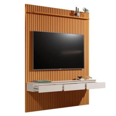 Imagem de Home Suspenso CL 1.84m Ripado Para TV Até 75'' Polegadas Cor Cedro / O