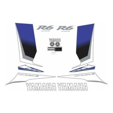 Imagem de Kit Adesivos Completo Yamaha Yzf R6 R6s 2006 Azul Yzfr601 - SPTS