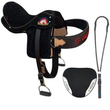 Imagem de Sela Semi Profissional em Couro de Cavalo Montaria Vaquejada - shoppin