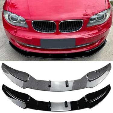 Imagem de Divisor de para-choque dianteiro compatível com 1 série E81 E82 E87 E88 LCI 2008-2011 kit de carroceria acessórios de carro para para-choque dianteiro (aparência de fibra de carbono)