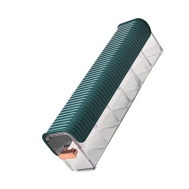 Imagem de SUNGOOYUE Organizador de Roupas íntimas de Parede Organizador Removível de Montagem de Parede Hidratável para Quartos Em Casa, Caixa Transparente, Maçaneta Dourada (Verde escuro)