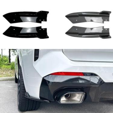 Imagem de Avental labial divisor de para-choque traseiro compatível com X3 G01 LCI M Sport 2022+ kit de carroceria acessórios para carro (preto brilhante)