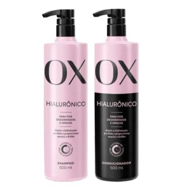 Imagem de OX Hialurônico, Kit Shampoo e Condicionador para Cabelos Desidratados e Opacos, 500ml cada