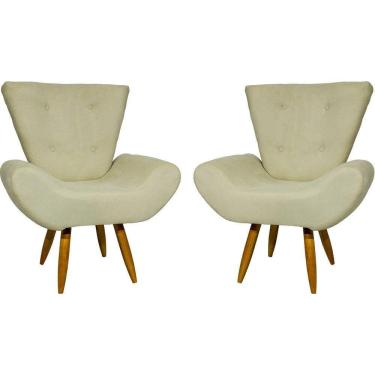 Imagem de Kit 2 Poltronas Decorativa Para Sala Recepção Manicure Consultório Escritório Emilia Suede