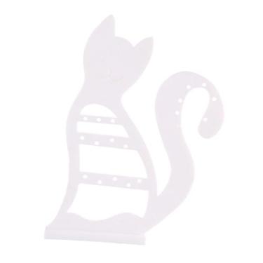 Imagem de Colaxi Suporte para brincos, armazenamento, decoração simples para quarto, lindo e exclusivo porta-joias, organizador de joias para cômoda, penteadeira, Branco