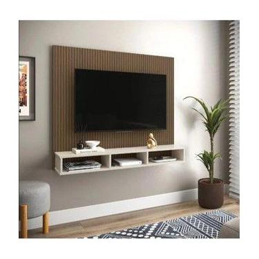 Imagem de Painel Sala De Estar Estante De Parede P/ TV Até 50" Smart Nicho Decor