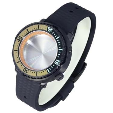 Imagem de FEIYASHI Caixa de relógio de vidro de cristal de safira preta, 100 m, à prova d'água, aço inoxidável para NH34 NH35, movimento atum, tartaruga, relógio enlatado, 20 NH35 movimento + anel capítulo