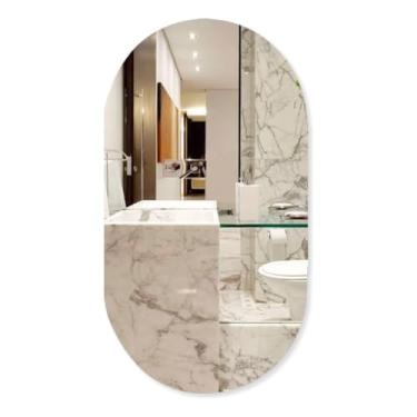 Imagem de Espelho Oval Lapidado Banheiro Quarto Sala 80 X 50 Cm(50X40)