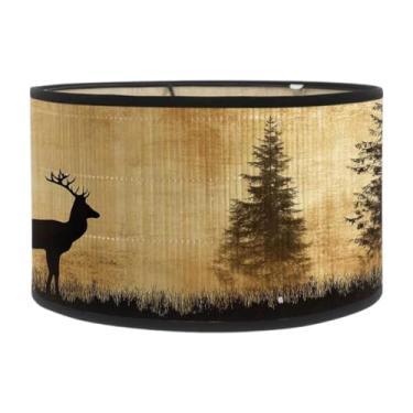 Imagem de Stgfyxgs Abajur de Mesa E27 com Estampa de Veado, Ideal para Sala de Estar, Casa de Fazenda, Hotel Ou Decoração de Casa, Style a, Tamanho real