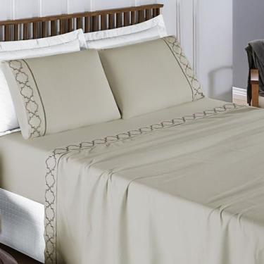 Imagem de Jogo de Lençol King Infinity 300 Fios Bordado 4 Peças - Bia Enxovais, 
