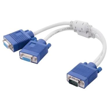 Imagem de Cabo Y VGA 1 Macho/2 Femea Com Filtro - 20cm - no-brand