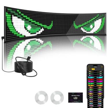 Imagem de Vanesa 52,36 x 7,56 polegadas Olhos de LED para pára-brisas de caminhão e carro, luz de diabo para para-brisas, olhos demoníacos de LED flexíveis para caminhão semi