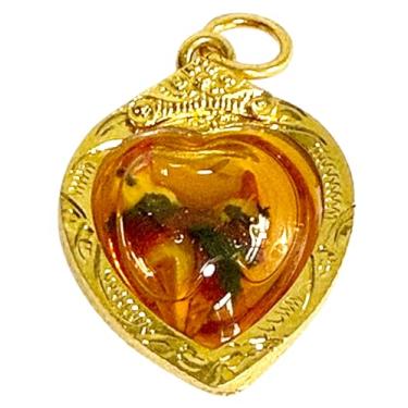 Imagem de poppip Thai Buddha Amulet Superstition Monk LP. DAM Created Salika Magic Bird Couple Oil Talismã – Pingente banhado a ouro Micron Power of Rich Wealth Lucky Business Attraction Love Blessing