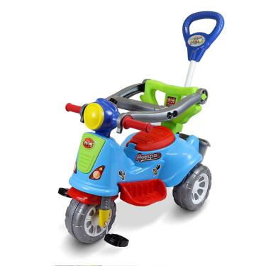 Imagem de Triciclo Passeio Infantil com Empurrador Avespa Azul Maral